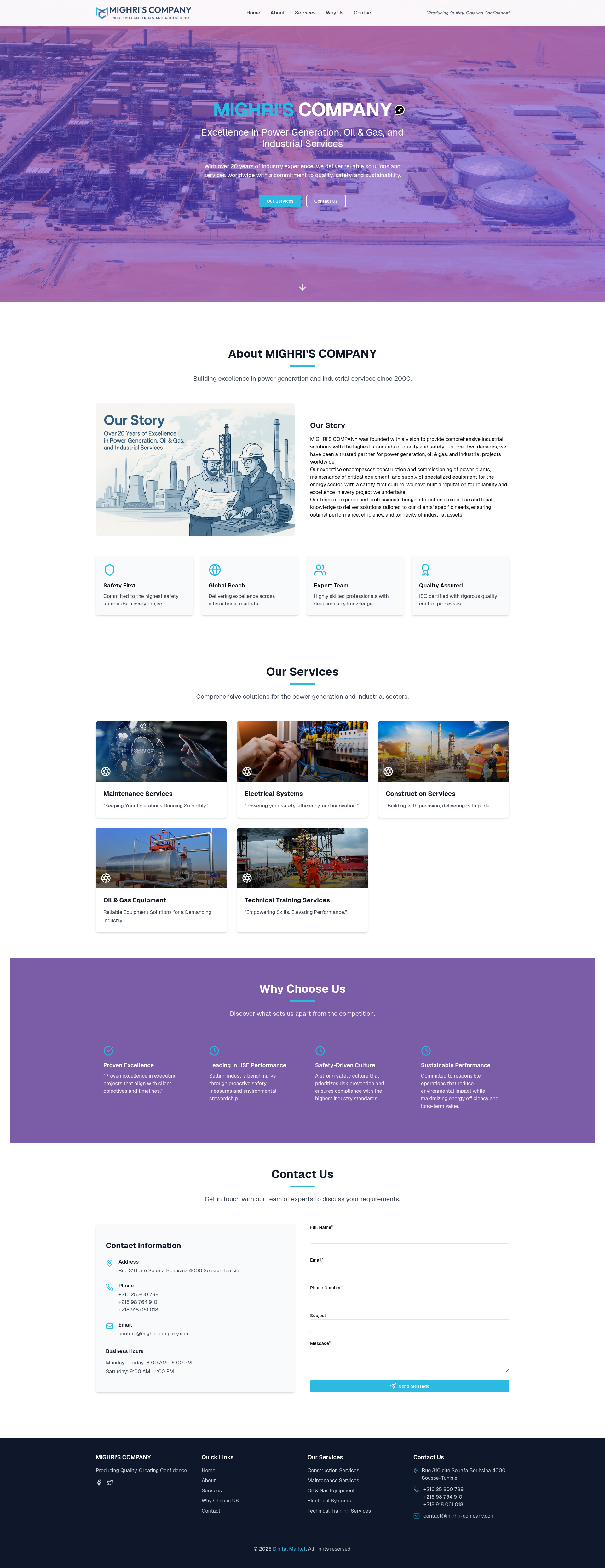 MIGHRI'S COMPANY: Web Application